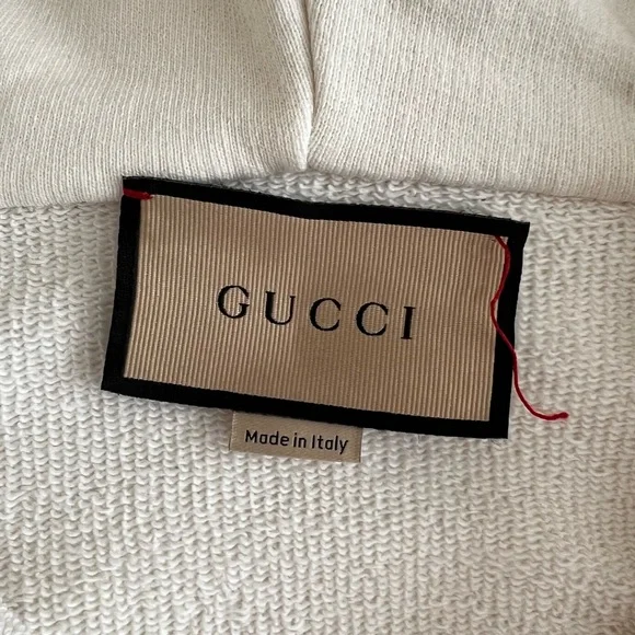GUCCI 🍇 Hoodie Graphic Jacket Black Off White Zip Up Sweatshirt Logo S Small - Picture 7 of 15